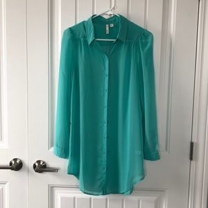Frenchi turquoise blouse size small